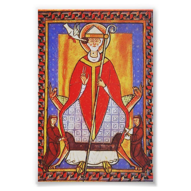 Medieval Saint Gregory the Great Icon  Photo Print (Front)
