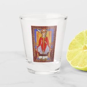 Medieval Saint Gregory the Great Icon  Shot Glass