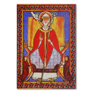 Medieval Saint Gregory the Great Icon  Table Number