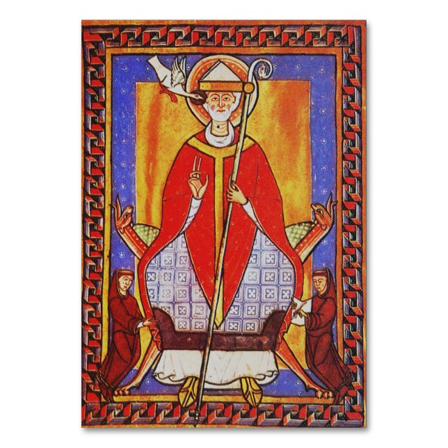 Medieval Saint Gregory the Great Icon  Table Number (Front)