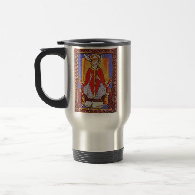 Medieval Saint Gregory the Great Icon  Travel Mug (Left)