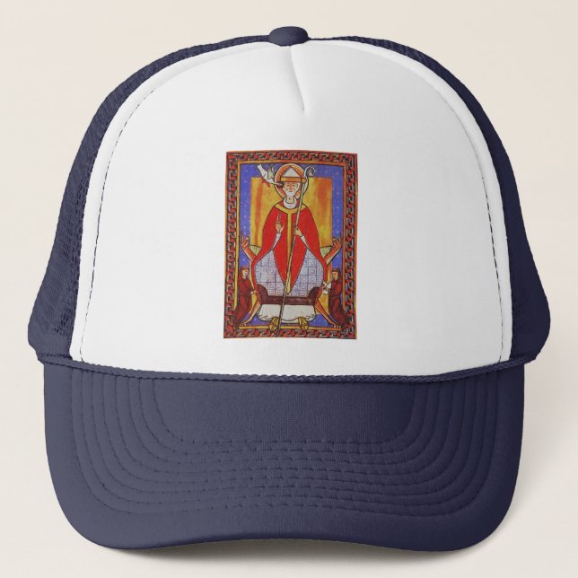 Medieval Saint Gregory the Great Icon  Trucker Hat (Front)