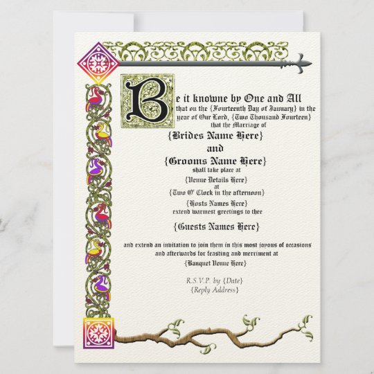 Medieval Scroll Wedding Invitation Zazzle.co.uk