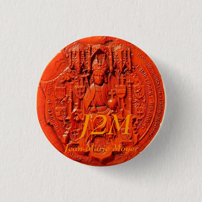medieval seal, J2M, Jean-Marie Moyer 3 Cm Round Badge (Front)