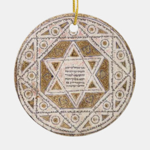 Medieval Star of David Ceramic Tree Decoration