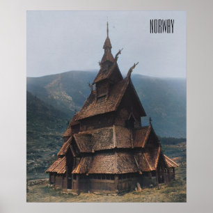 Medieval Stave Church in Norway Poster