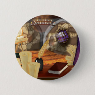 Medieval Study 6 Cm Round Badge