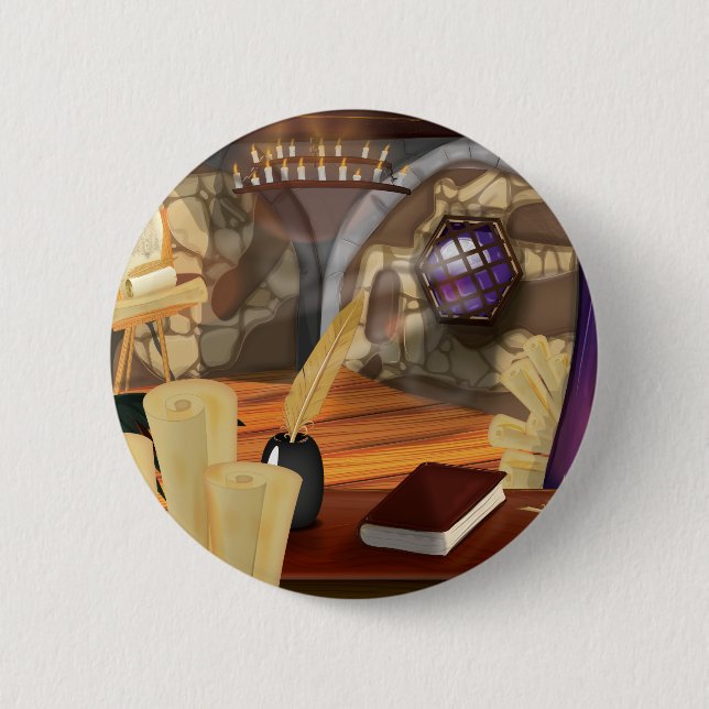 Medieval Study 6 Cm Round Badge (Front)