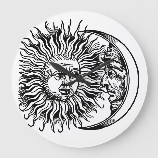 Medieval sun and moon large clock (Front)