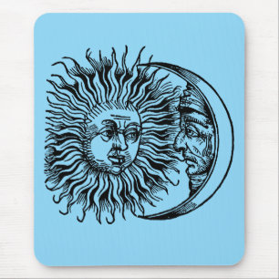 Medieval sun and moon mouse mat