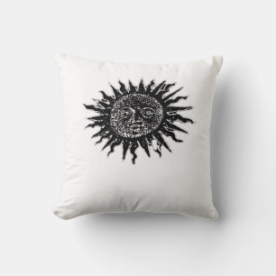 Medieval Sun Engraving - Whimsigoth Aesthetic - Wh Cushion