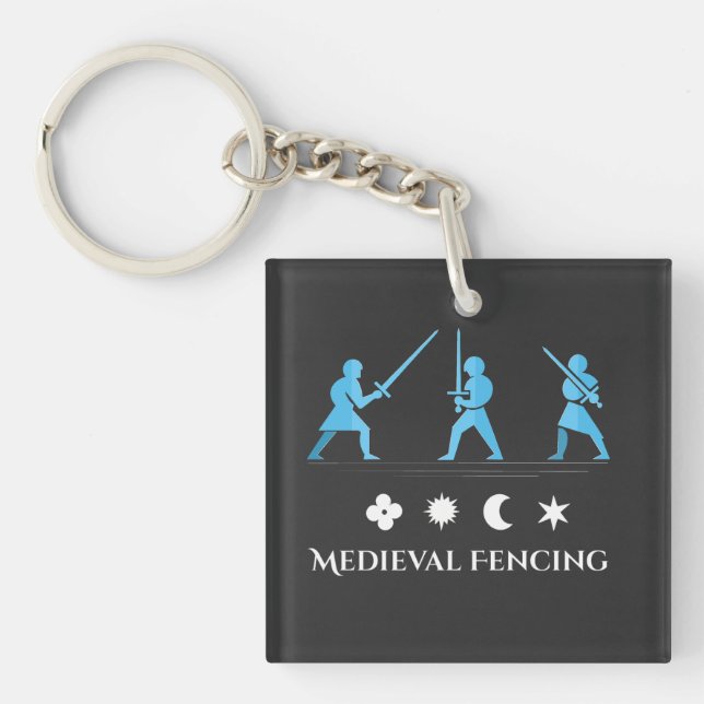 Medieval Sword Guards – Minimal Three Stances Key Ring (Front)