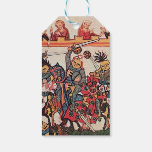 MEDIEVAL TOURNAMENT, FIGHTING KNIGHTS AND DAMSELS GIFT TAGS