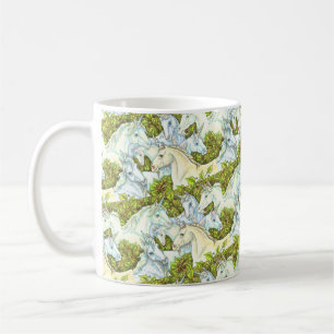 MEDIEVAL UNICORN HERD, HORSES, STALLION Fantasy Coffee Mug