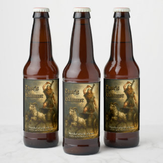 Medieval Viking God Thor Template Beer Bottle Label