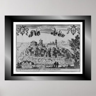 Medieval Village Map Castelnuovo ~ Italy ~ Poster