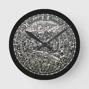 MEDIEVAL WAR SHIELD WALL CLOCK