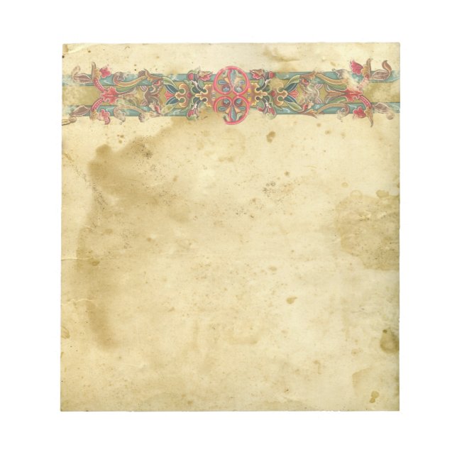 Medievel Floral Banner Notepad (Front)