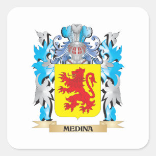 Medina Coat of Arms - Family Crest Square Sticker