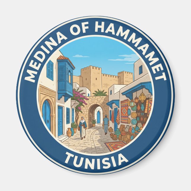 Medina of Hammamet Tunisia Magnet (Front)