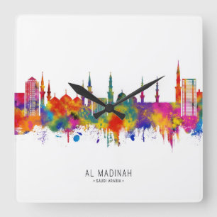 Medina Saudi Arabia Skyline Square Wall Clock