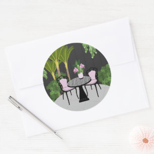 Medinilla Garden Courtyard Classic Round Sticker