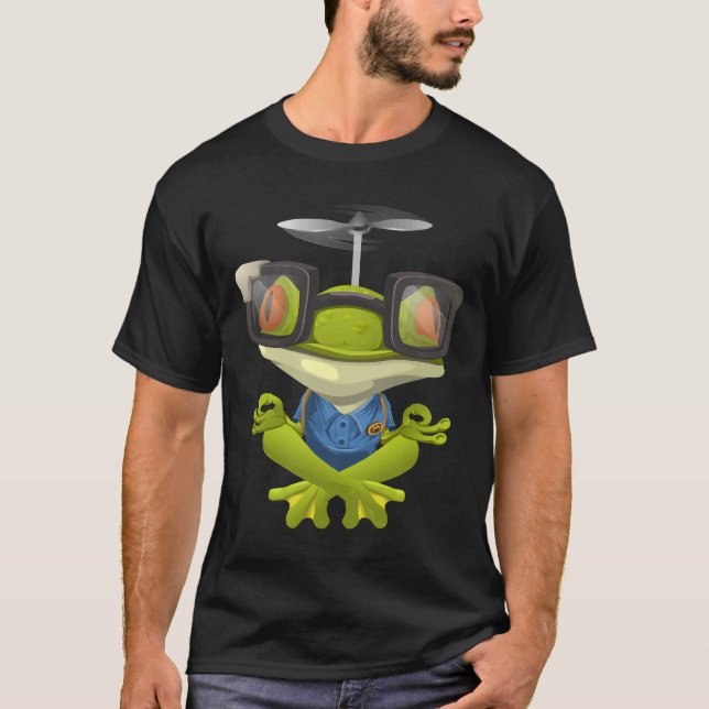Meditate Frog Yoga Toy Glasses Relaxed Fit T-Shirt (Front)
