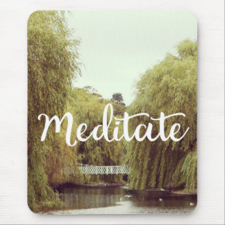 Meditate in the park inspirational message mouse mat