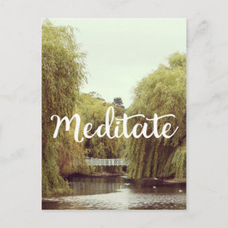 Meditate in the park inspirational message postcard