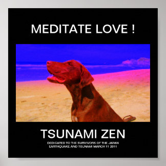 MEDITATE LOVE ! TSUNAMI ZEN POSTER