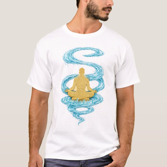 Meditate Ocean Sand Mindfulness T-Shirt (Front)