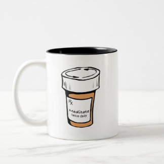 Meditate Twice Daily Two-Tone Coffee Mug