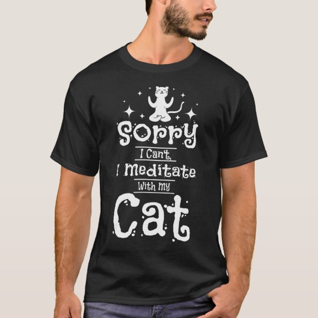 Meditate with cat T-Shirt (Front)