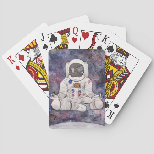 Meditating Astronaut Playing Cards (Back)