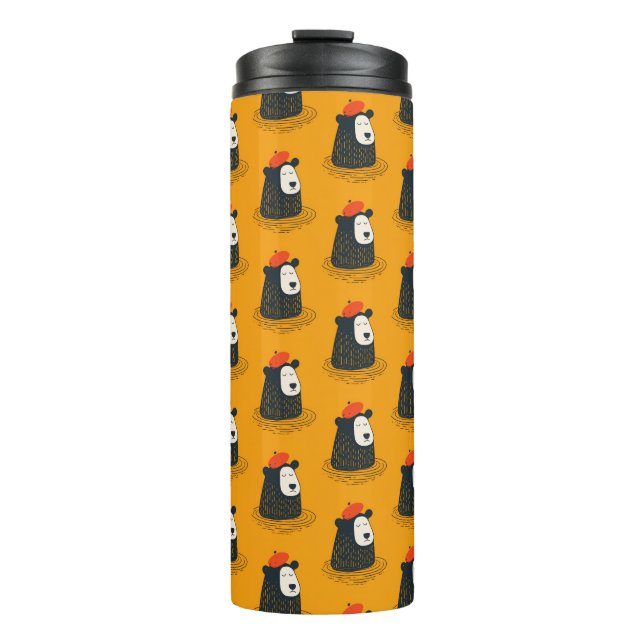 Meditating Bear Thermal Tumbler (Front)