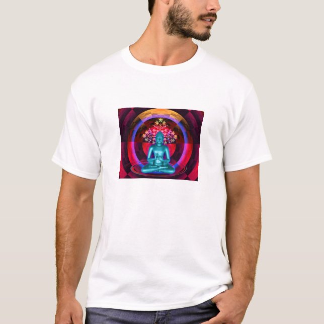 Meditating Blue Buddha Men's Shirt (Front)