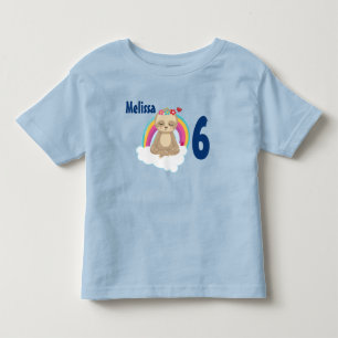 Meditating Brown Sloth Cute Cartoon Birthday Toddler T-Shirt
