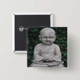 Meditating Buddah statue photo 15 Cm Square Badge