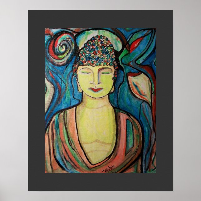 Meditating Buddha Poster by ValAries (Front)