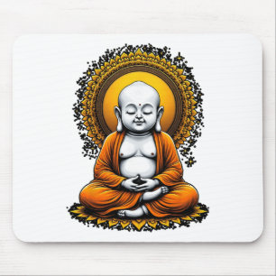 Meditating Buddha Spiritual Art Vintage Style Yoga Mouse Mat