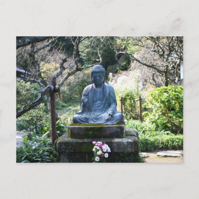 Meditating Buddha statue Postcard (Front)