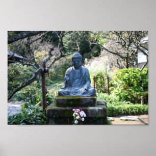 Meditating Buddha statue Poster