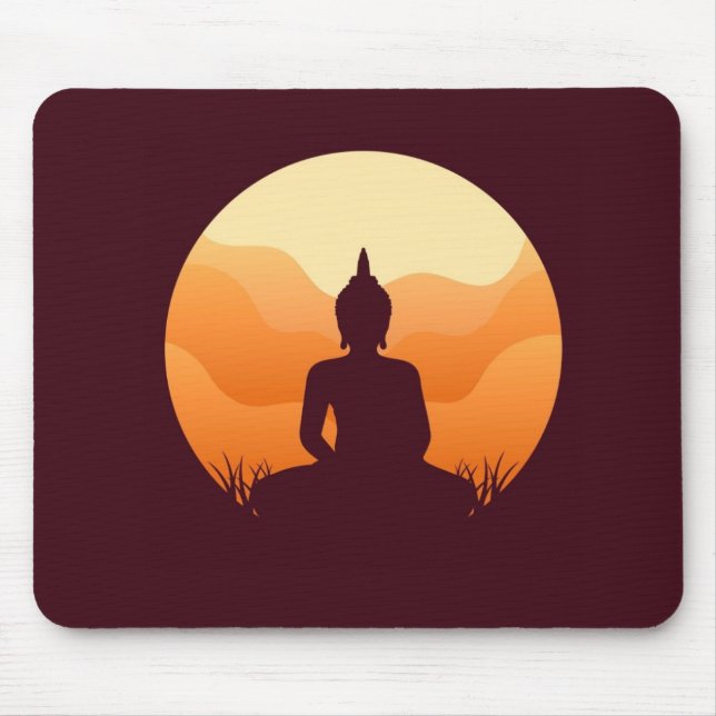 Meditating Buddha Sunset Mousepad (Front)