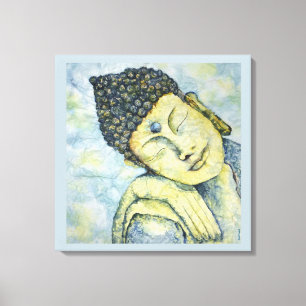 Meditating Buddha Watercolor Print Canvas 24x24