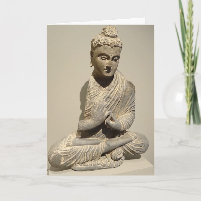 Meditating Buddha Zen Inspirational Card (Front)