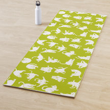 Meditating Cat in Yoga Poses Yoga Mat