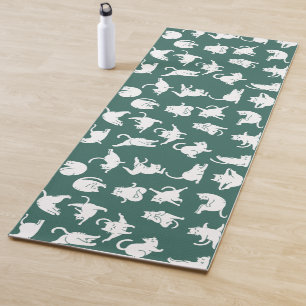 Meditating Cat in Yoga Poses Yoga Mat