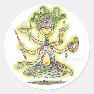 Meditating Creativity Classic Round Sticker