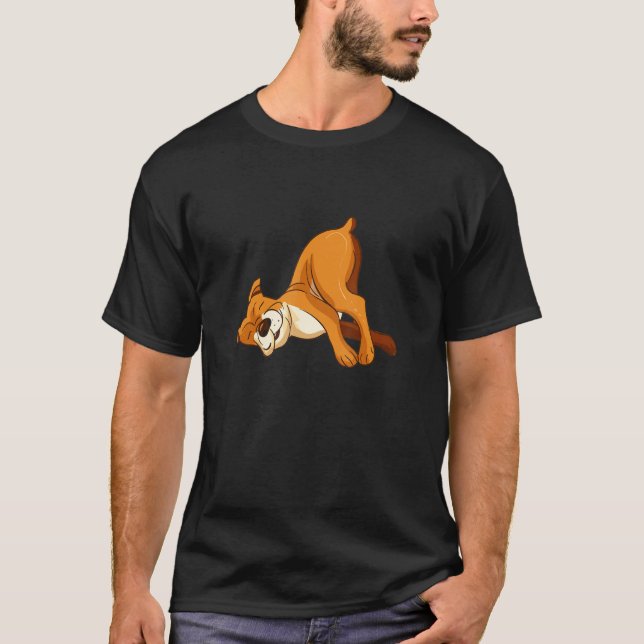 Meditating dog statue relaxation mindfulness yoga  T-Shirt (Front)