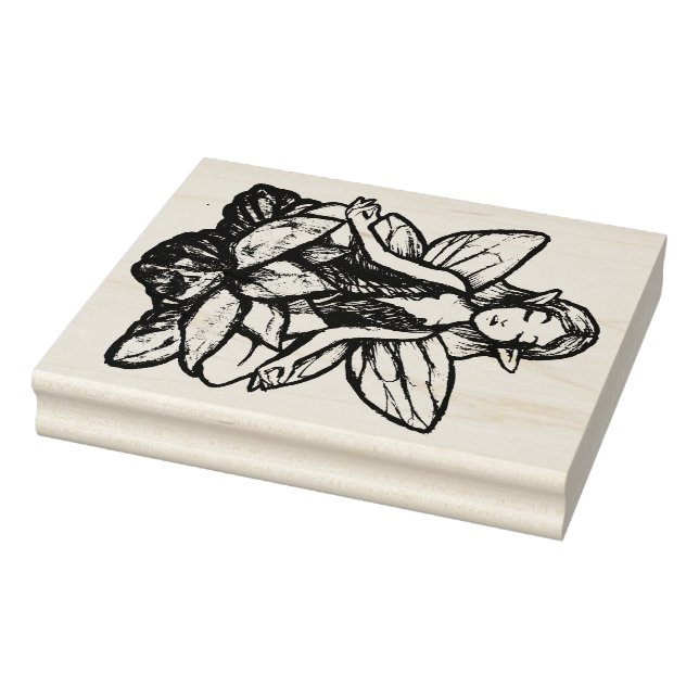 Meditating Fairy Rubber Stamp (Stamp)